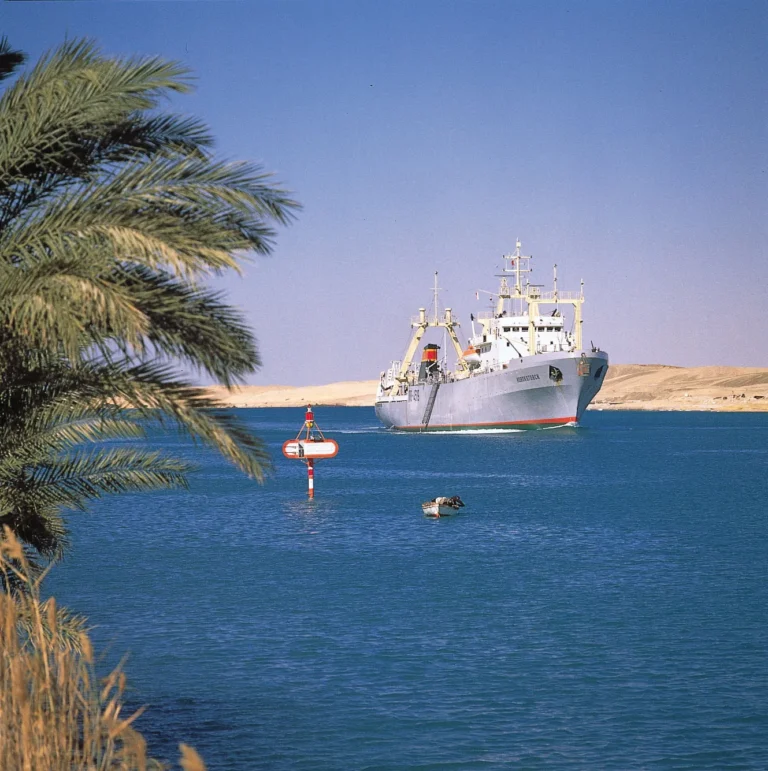 Cargo-ship-Suez-Canal-Egypt-Ismailia