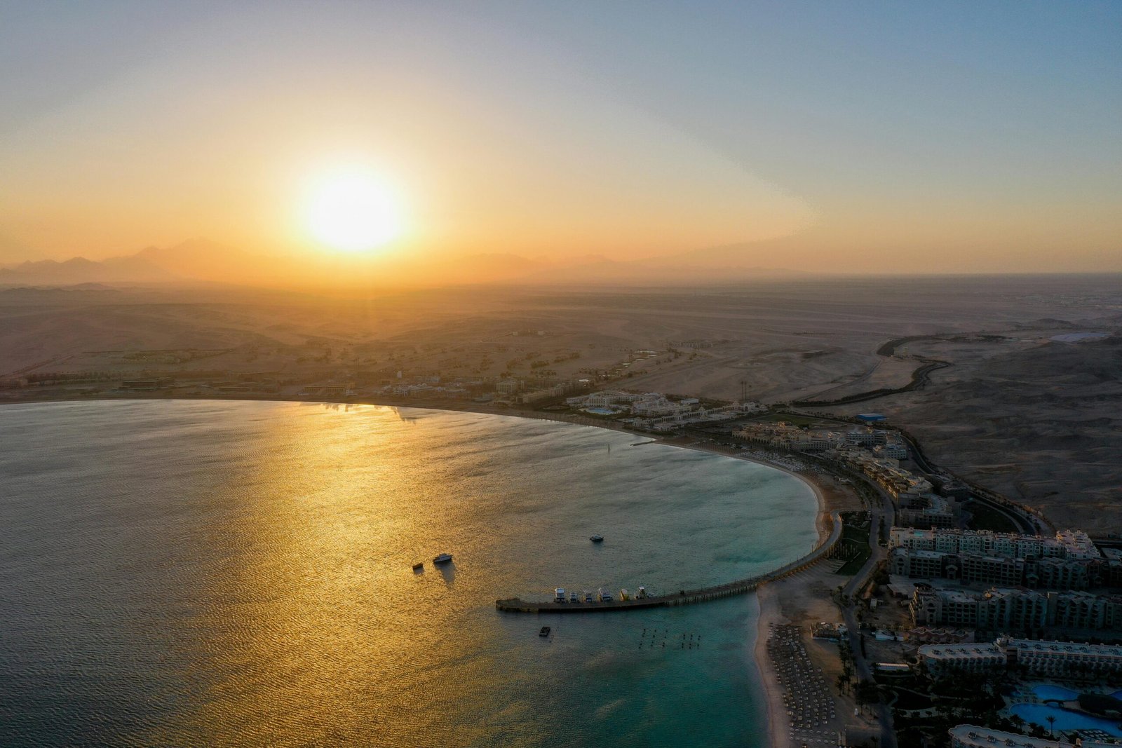 View of a Seashore at Sunset