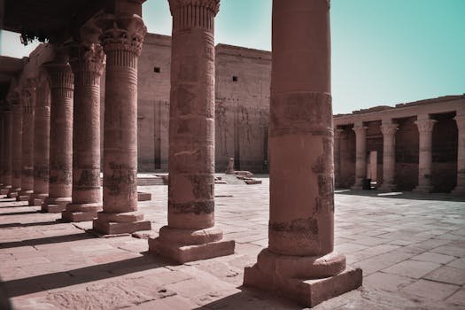 Columns of Temple of Edfu in Egypt